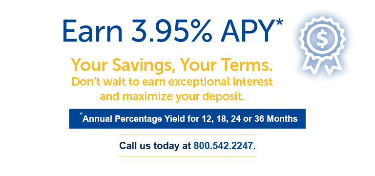 Banner image that links to CAHP Credit Union Certificates page. Image is text showing Certificate rates.